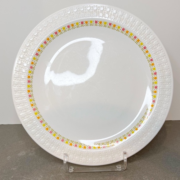 Vintage 70’s CORNING April Tulips Dinner Plates SET of 3 for Spring Easter - Picture 1 of 7